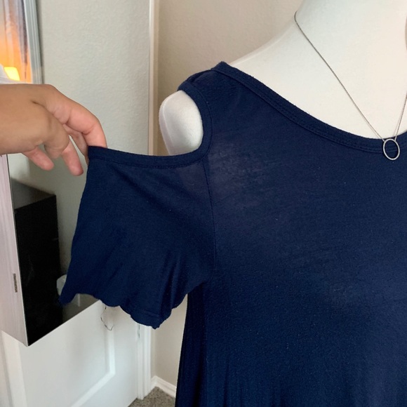Blue Cold Shoulder Tunic - Picture 2 of 3